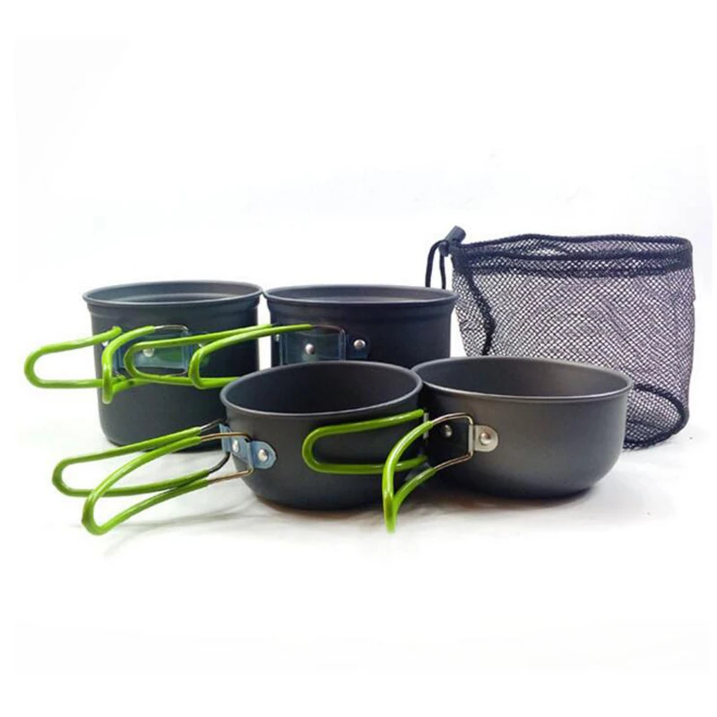 Senderismo Picnic vajilla mochila utensilios de cocina conjunto de aleación de aluminio de la olla para 2-3 personas luz peso 450g de utensilios de cocina m150864