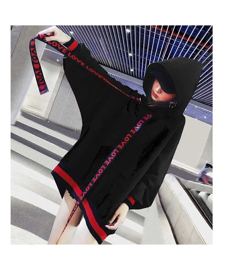 BTS Осень Теплый красный свободные для женщин худи пуловеры в стиле кэжуал Новинка 2019 года корейский хип хоп с капюшоном Harajuku кофты Женская