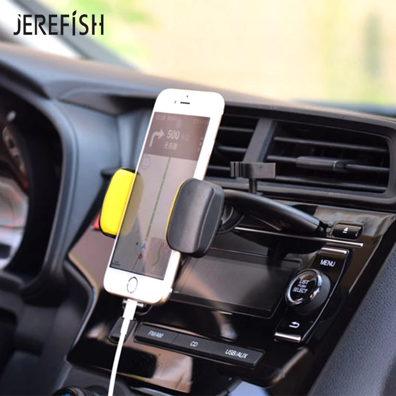 

JEREFISH Mobile Phone Holder Stand 360 Degree Car Phone Holder Cd Slot Universal Mount Holder for iPhone X Xs Max Samsung Huawei