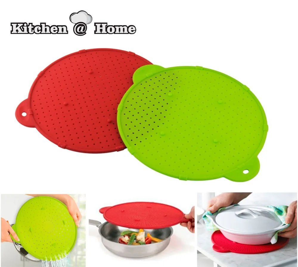 Calidad Sartén Splatter Protector de pantalla cubierta de malla negro Sartén redonda 28cm