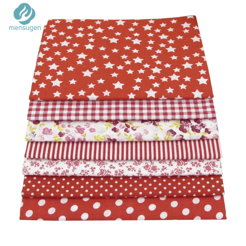 7pcs Red 100% Cotton Patchwork Fabric for DIY Sewing Quilting Tissue Kids Bedding Textiles Tilda Doll Cloth Fabric 50*50cm
