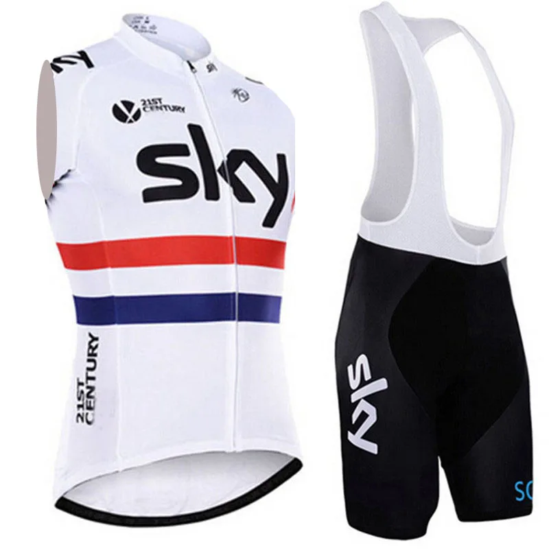 

SKY Team Sleeveless vest Cycling Jersey Racing Bike Clothing MTB Cycle Clothes Wear Ropa Ciclismo Sportswear Bib Shorts E2201