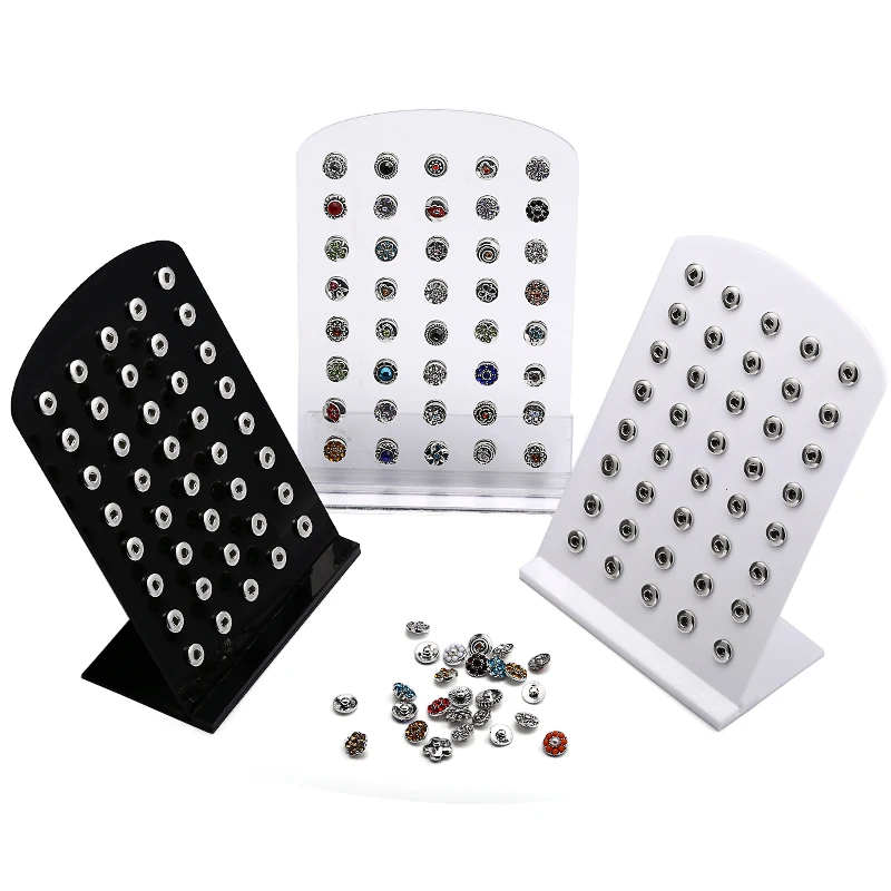 

Thick Acylic Snap Button Display Board Unisex Show Jewelry fit 40pcs 12mm DIY Snap Button Jewelry Good quality
