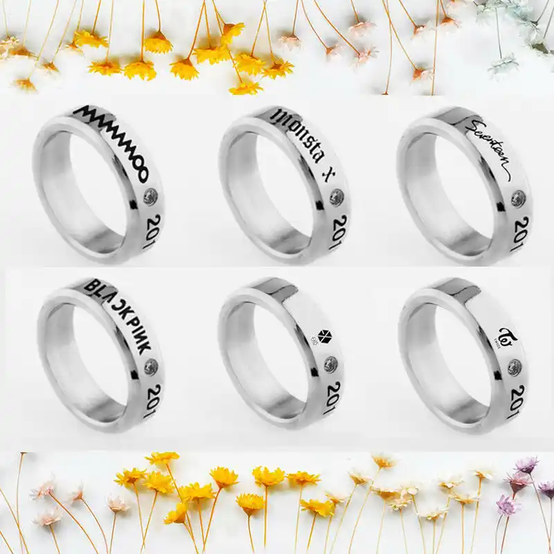 KPOP BLACKPINK MONSTA X кольцо Модные перстни EXO TWICE SEVENTEEN MAMAMOO аксессуары для мужчин и женщин