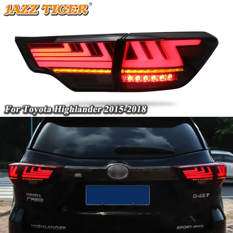 

Rear Fog Lamp + Brake Light + Reverse Light + Dynamic Turn Signal Car LED Tail Light Taillight For Toyota Highlander 2015 - 2018