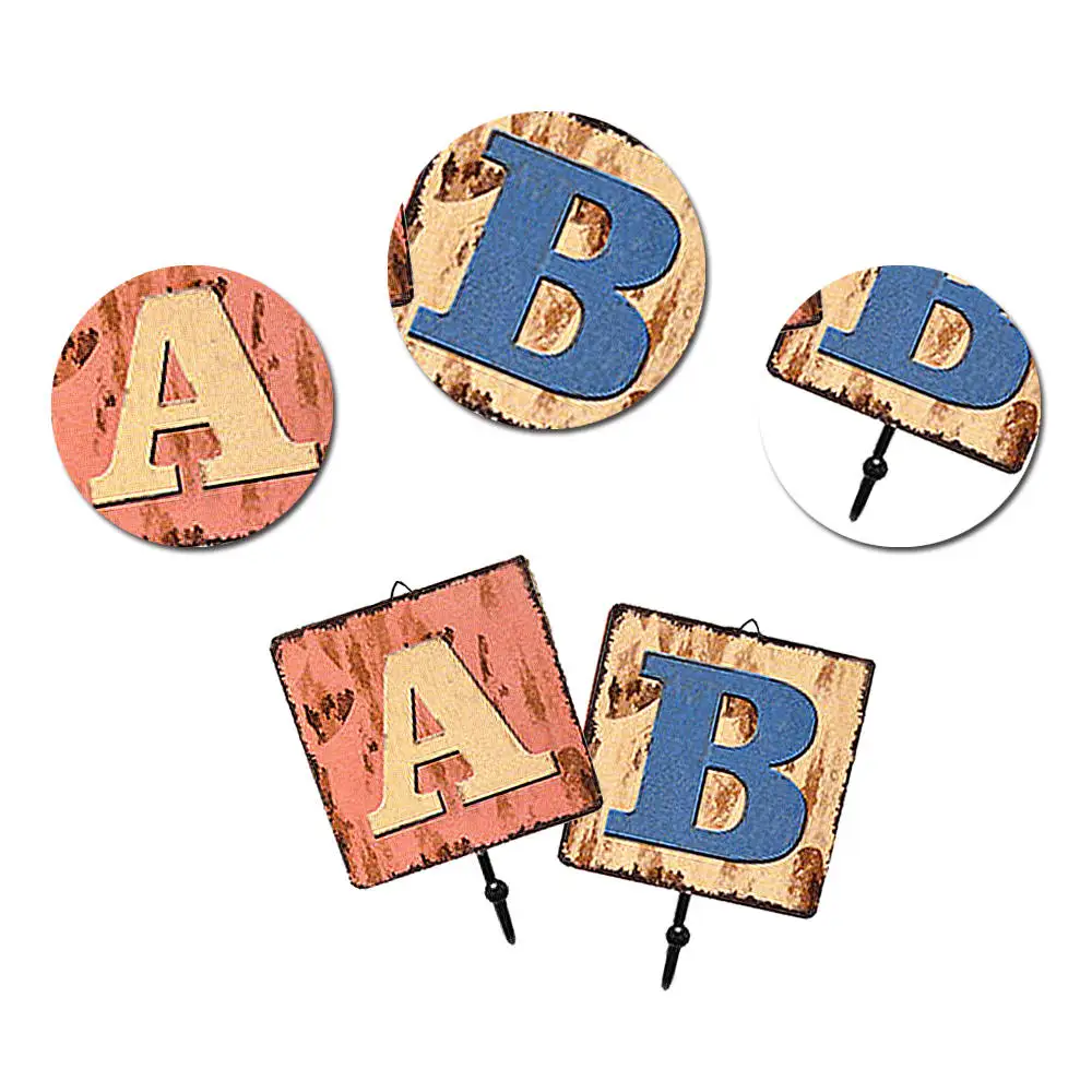 2pcs Creative Coffee Shop Hook Clothing Home Decoration Retro 26 English Alphabet Wall | Дом и сад