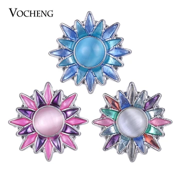 

Vocheng Ginger Snaps Colorful Gem Flower 3 Colors Interchangeable snap button Jewelry Vn-1841