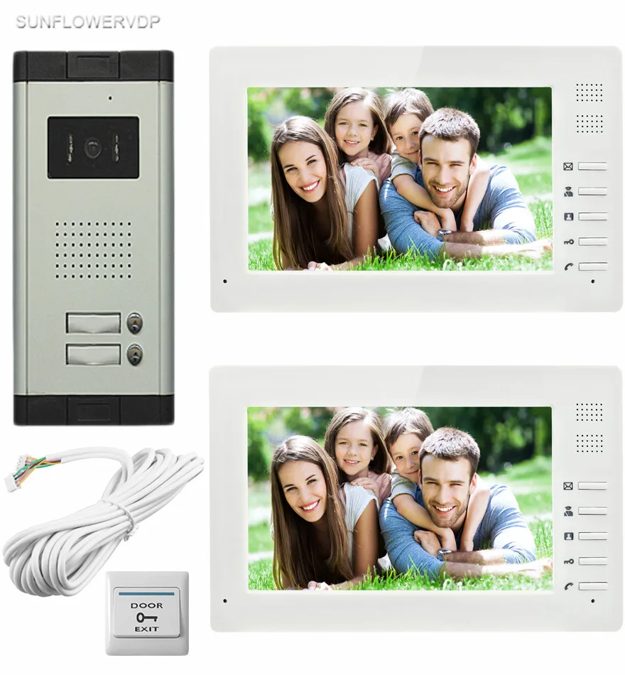 

SUNFLOWERVDP 2 Call Buttons Intercom For The House Video Door Phone For 2 Apartments/Floors Videophone With Home Wire Video Call