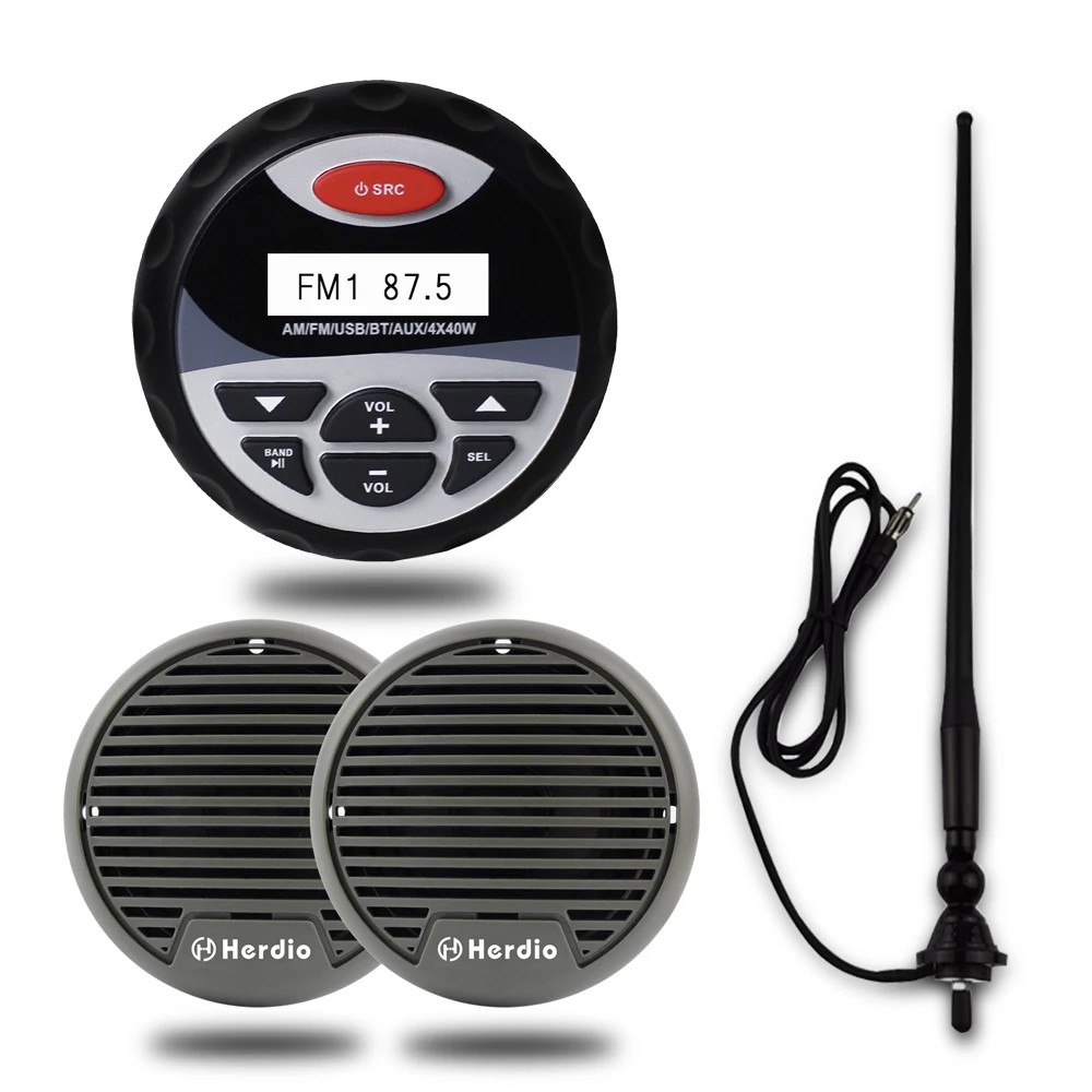 Marine Motorcycle Waterproof Stereo Bluetooth Radio Car MP3 Player FM