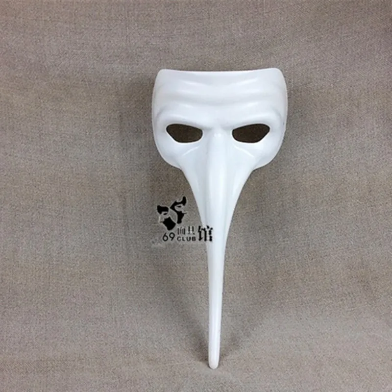 Unique long nose masks white blank DIY drawing halloween carnival