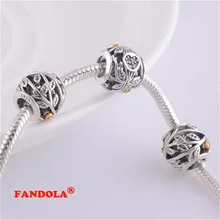 Подходит для Pandora очаровательные браслеты листья бусины с 14 к золотыми плетеными 925 пробы серебряные ювелирные изделия
