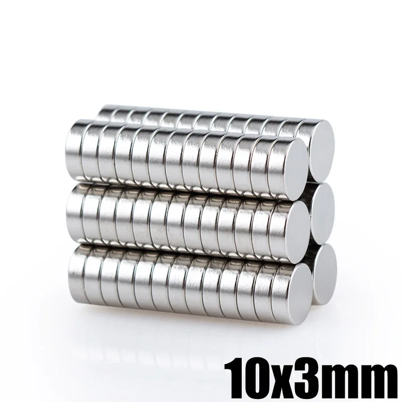 

100Pcs 10x3mm Neodymium Magnet Sheet Small Round Super Strong Powerful Permanent NdFeB Magnetic Magnets For Craft