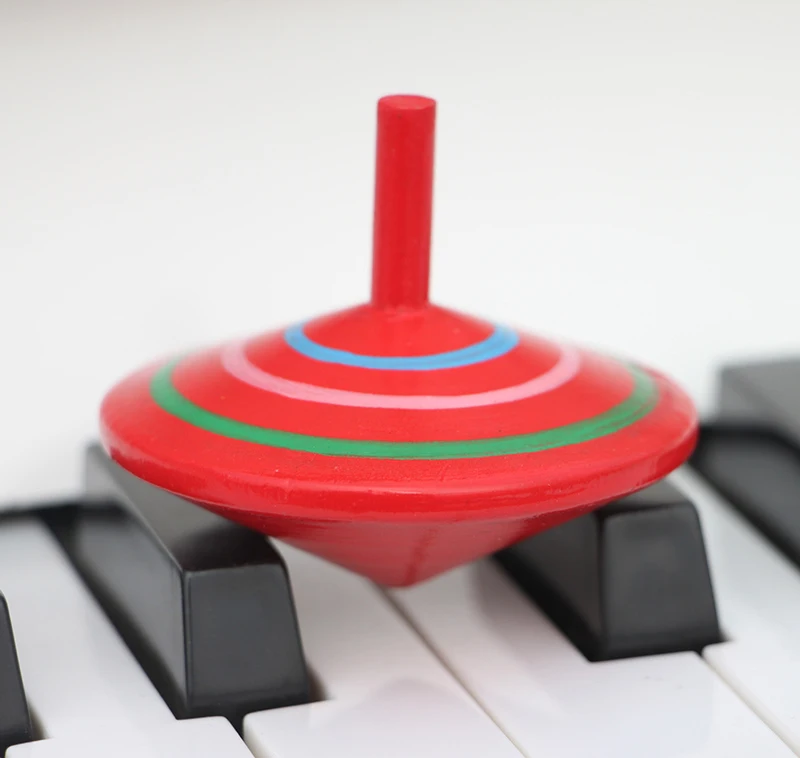 2016 kids toy Rotating Multicolour wooden Spinning Top Traditional Wooden Baby Toys