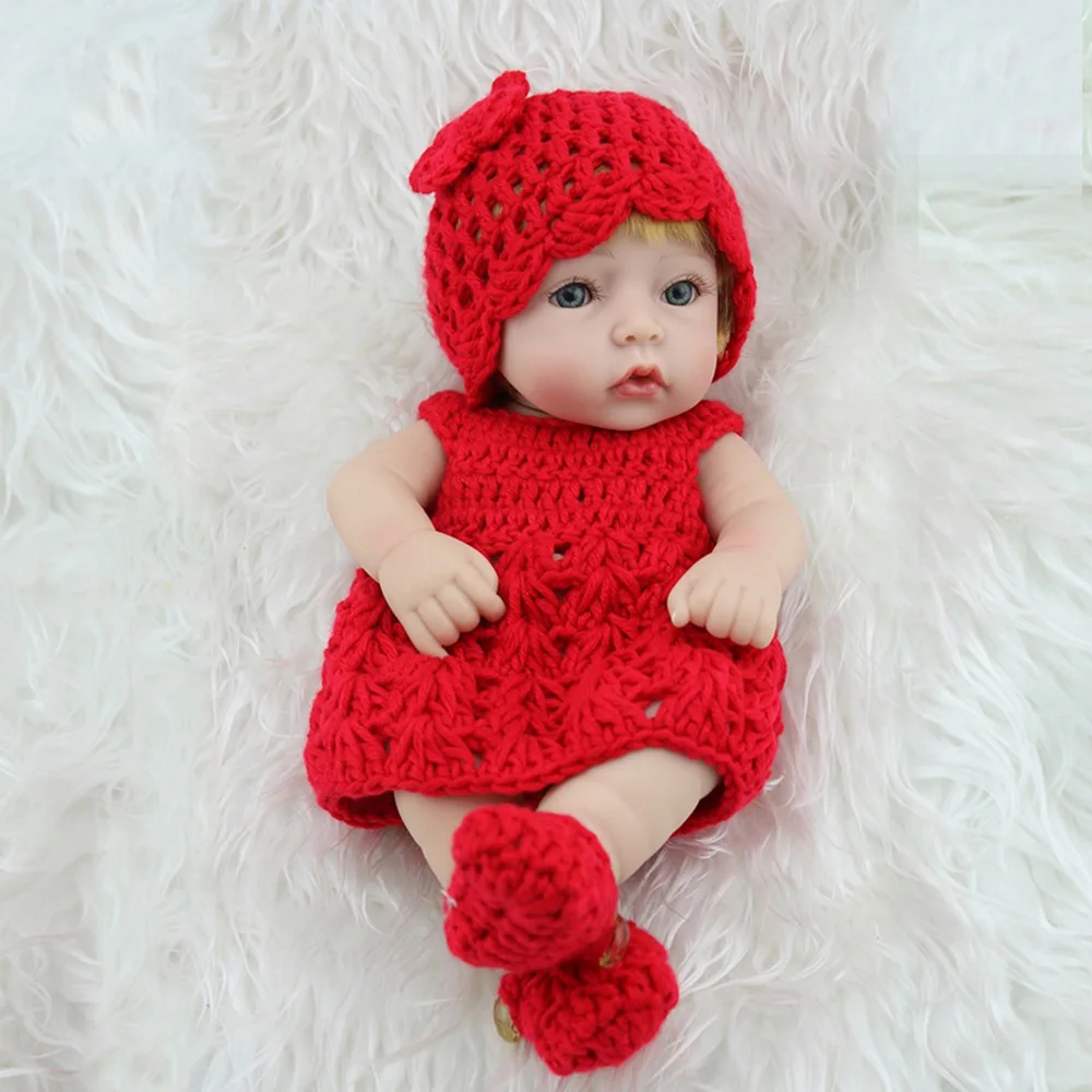 

Gentle Touch Full Vinyl Baby Reborn Girls Doll 10" Adorable Mini Realistic Lifelike Dolls Toys Wedding Decration