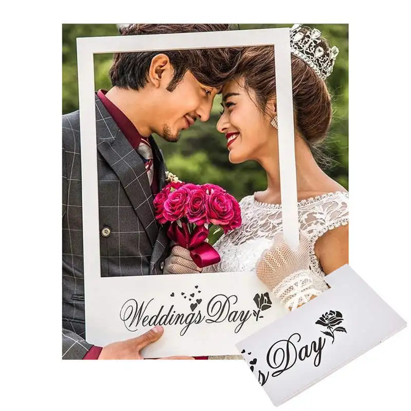 

1pc Wedding Day Photo Frame DIY Photo Props Creative Photo Booth Wedding Favors Anniversary Wedding Decoration Party Supplies