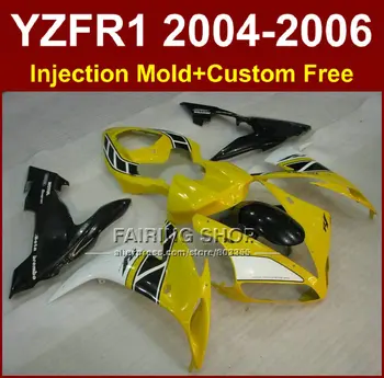 

ABS plastic Injection molding fairings kit for YAMAHA 2004 2005 2006 YZFR1 YZF1000 YZF R1 04 05 06 yellow black fairing bodywork