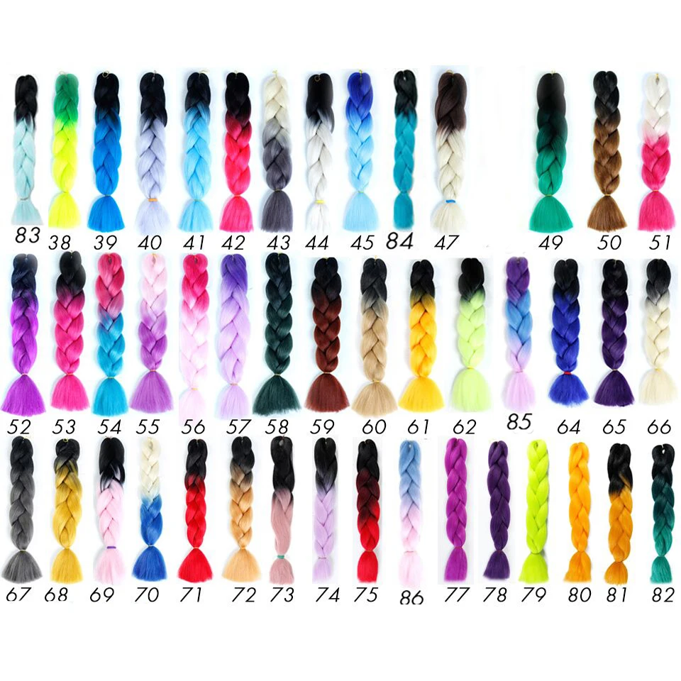 DIFEI 100g Ombre Braiding Hair Braids 1 piece 24 inch Jumbo Braids Hairstyles synthetic Hair Extensions
