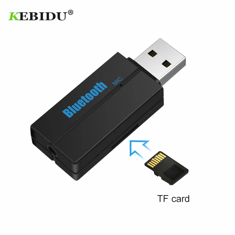 KEBIDU bluetooth-приемник USB Bluetooth AUX 3,5 мм беспроводной адаптер ключ аудио домашний динамик v4.2 приемник для Автомобильная поддержка TF