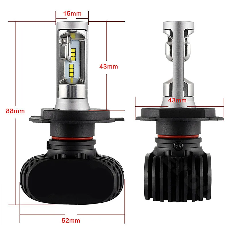 

HAOSJ 2Pcs CSP H8 H11 Lamp H4 Led H7 H1 H3 Car Headlight Bulbs For Auto S1 H27 881 HB3 HB4 Led Automotive 12V 50W 8000LM