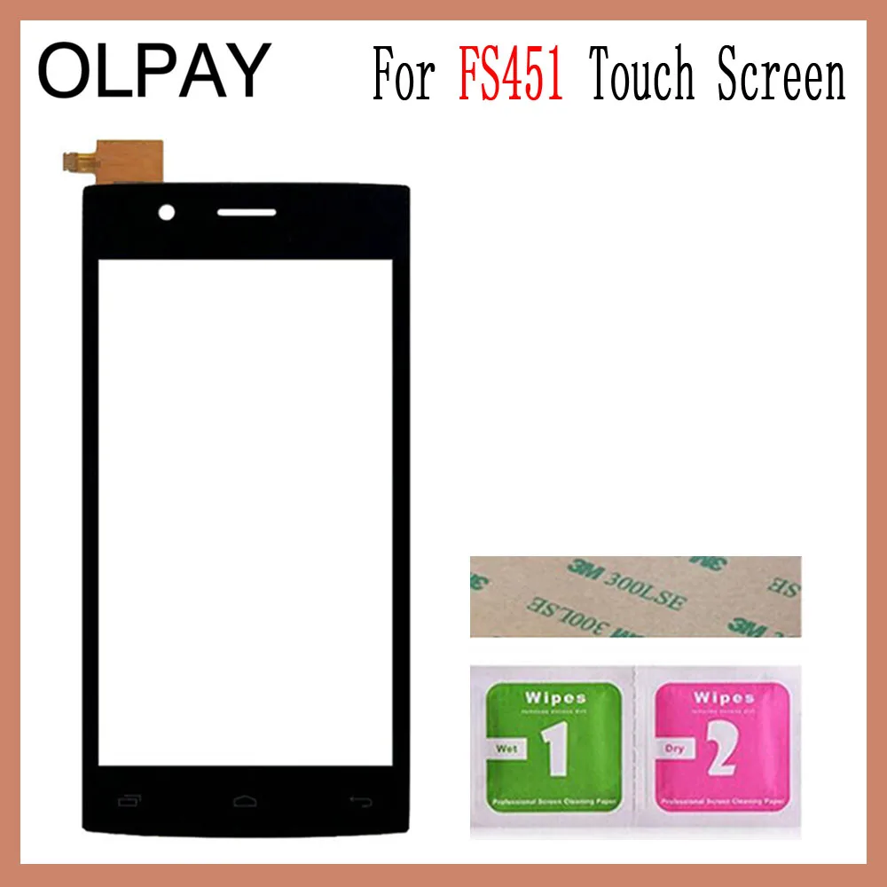 OLPAY 4,5 ''для Fly FS451 FS 451 сенсорный экран дигитайзер панель запасные части сенсорный экран Переднее стекло объектив сенсор