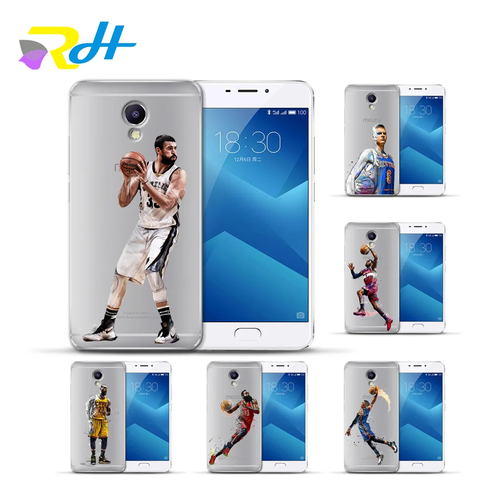 

Cover Case For Meizu U10 U20 M5 Note M5C M3C Pro 6 M3S Max M5S M6 Note M3 Note Cases For NBA star Jordan James Kobe Ball Capa