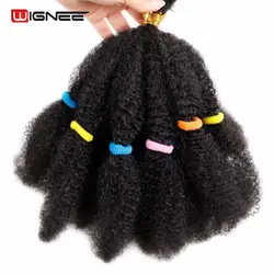 Wignee странный поворот Синтетические пряди для наращивания волос для черный Для женщин 12 "афро кудрявый массового Черный/Коричневый Крючком