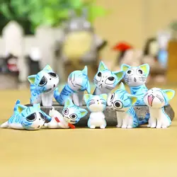 9 шт. Kawaii Сыр Cat Мини фигурку Игрушечные лошадки японский ПВХ аниме детский мир фигурку игрушка Домашний Декор подарки для девочек