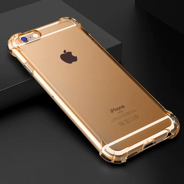 360 градусов подушка безопасности DropProof мягкий чехол для Iphone XS Max XR 7 8 Plus 6 6s X 10 7P 8 P противоударный прозрачный силиконовый штамп чехол - Цвет: Золотой