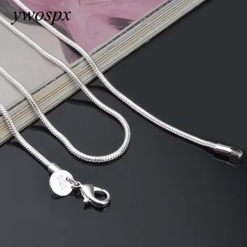 

YWOSPX 3MM Silver Color Snake Chains Necklaces for Men Jewelry Wedding Collar Engagement Statement Necklace Gifts Y20