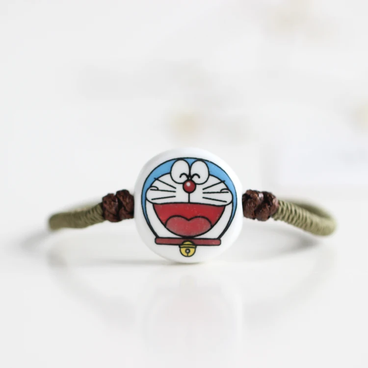 Fashion Japanese Style Bracelets Cartoon Smile Doraemon Pattern Ceramic