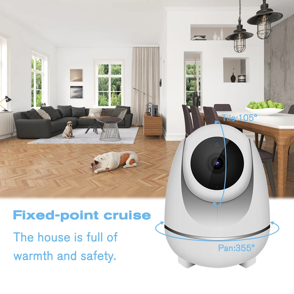Wireless IP Camera 1080P 2.0MP CMOS Wifi Camera Home Security Camera IP Network Two Way Audio TF Card Record Smart P2P Caming