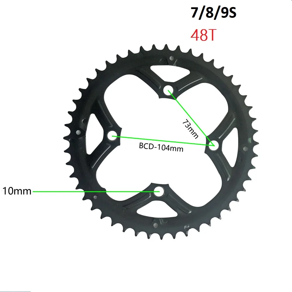

48T Chainring 7/8/9 Speed Crank Carbon Steel Bike Crankset Chain Ring MTB Road Bike Chainwheel for Shimano SLX XT