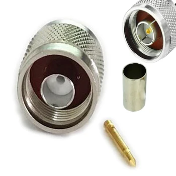 

10pcs N Male Plug Crimp for 5D-FB LMR300 RG5 RG6 Cable Straight Adapter Connector