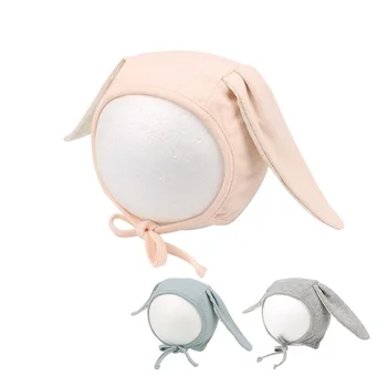 

Cute Rabbit Baby Beanie Hat Cotton Soft Infant Hat For Girls Lace Up Ear Protect Baby Boys Hat Spring Autumn Baby Girls Clothing