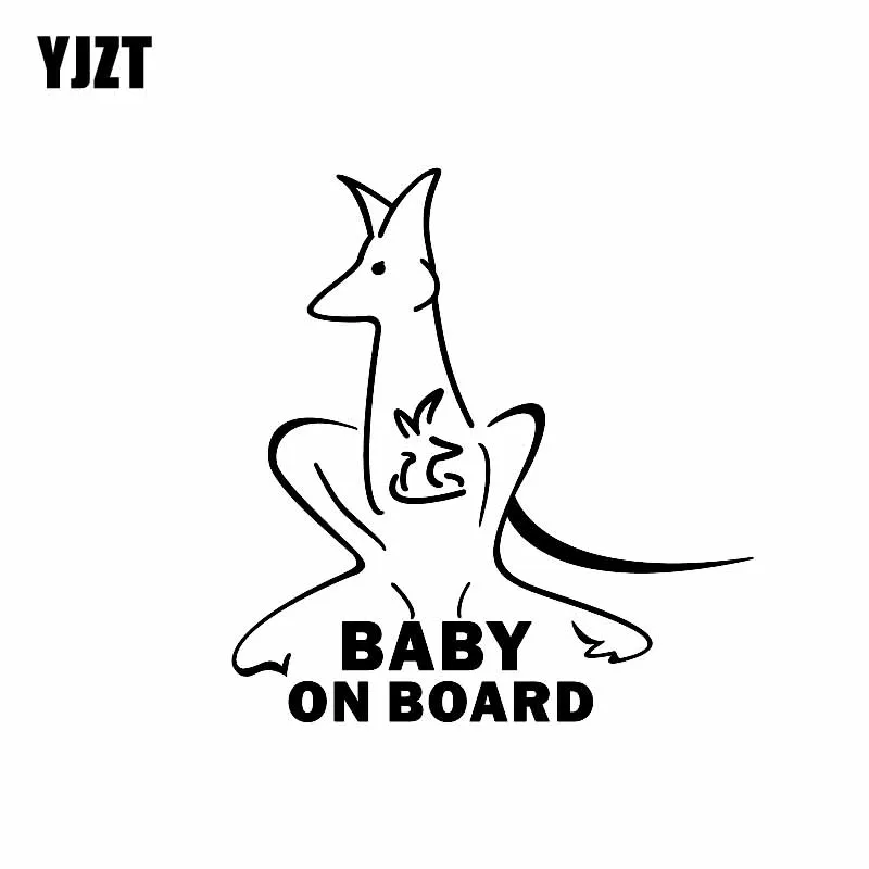 YJZT 12 см * 7 светоотражающая виниловая наклейка кенгуру для детей на борту