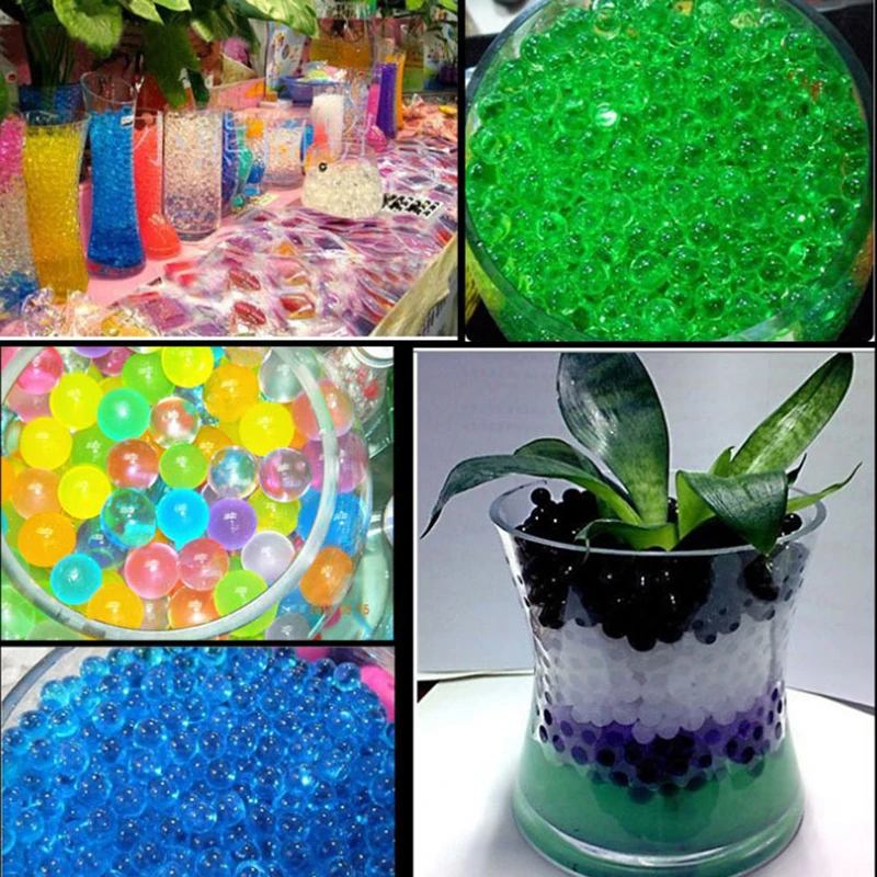 

12 bags/lot crystal soil water beadsgel jelly balls water ball hydrogel beads gel beads growing crystals grow in water for plant