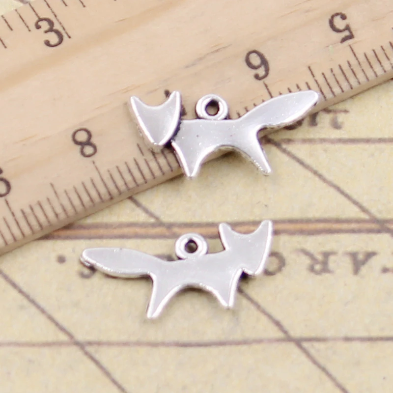 

20pcs Charms lovely fox 20x10mm Tibetan Silver Plated Pendants Antique Jewelry Making DIY Handmade Craft