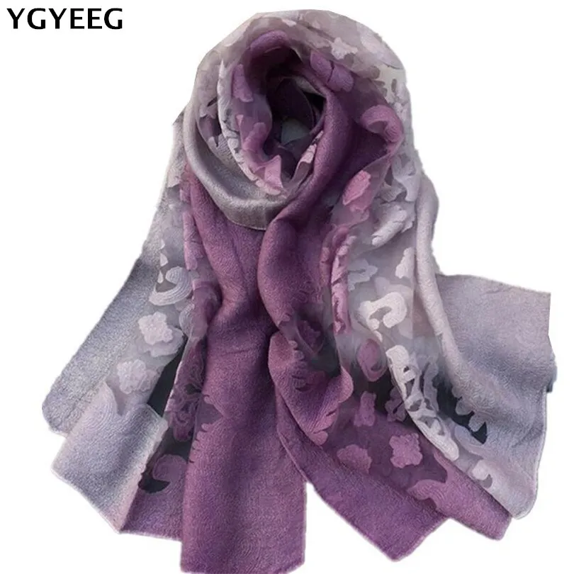 

YGYEEG Hot 2019 New Scarves Women Scarf Spring Summer Silk Scarves Shawls And Wraps Lady Pashmina Beach Stoles Hijab Foulard