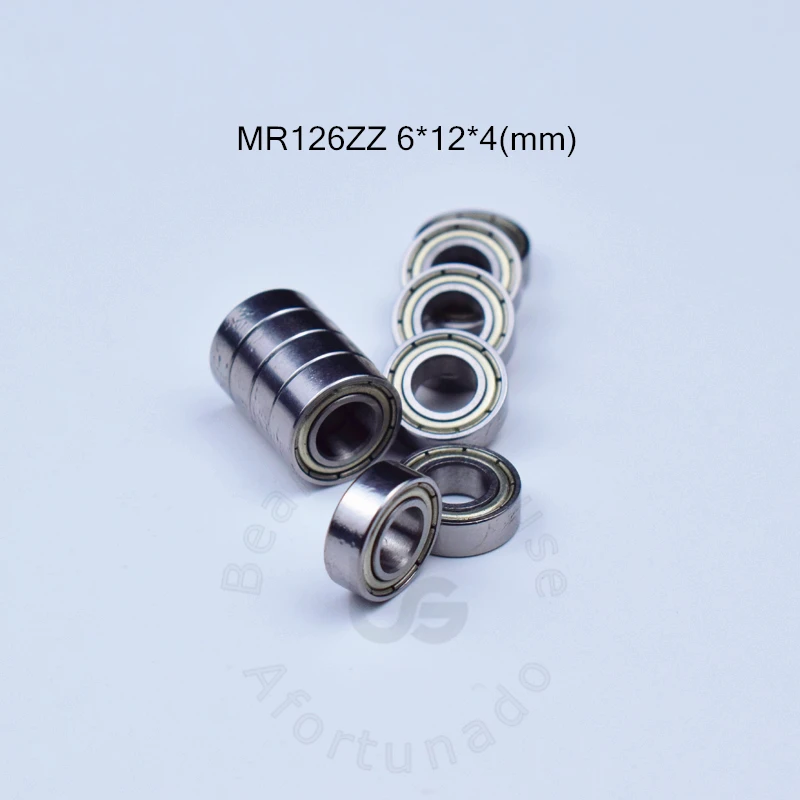 MR126ZZ 6*12*4(мм) 10 штук подшипников ABEC-5 металлический герметичный Миниатюрный подшипник MR126 MR126ZZ хромированные стальные подшипники