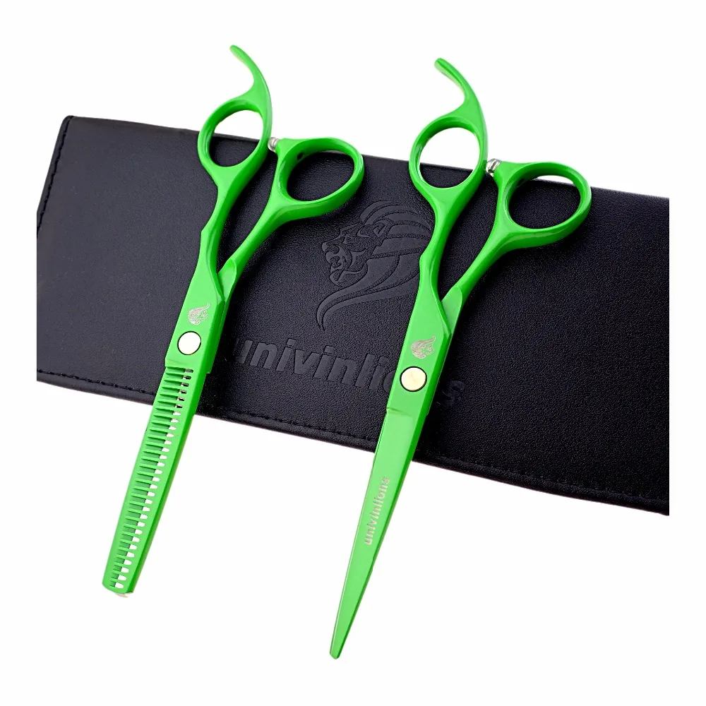 6 "zelene frizerske škarje za ročne striženje las profesionalne škarje za rezanje las poceni brivske škarje za redčenje las