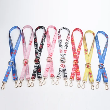 

nylon embroidery ribbon Fruit printing bag strap 2cm colorful joker female Single shoulder bag strap adjustable handle DIY