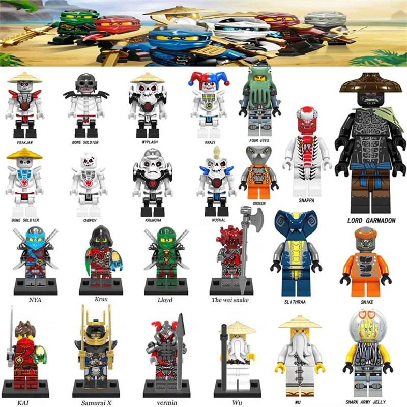 

Single Sale Building Blocks Ninja Heroes Kai Lloyd Jay Nya WU Cole Bricks Figures SNIKE Ninja Mini figured Kid Toys Doll JM-86