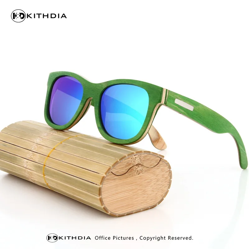 EZREAL классические деревянные солнцезащитные очки для женщин с деревянной оправой бамбуковые солнцезащитные очки в деревянной коробке UV400 защита поляризованные линзы - Цвет линз: 4
