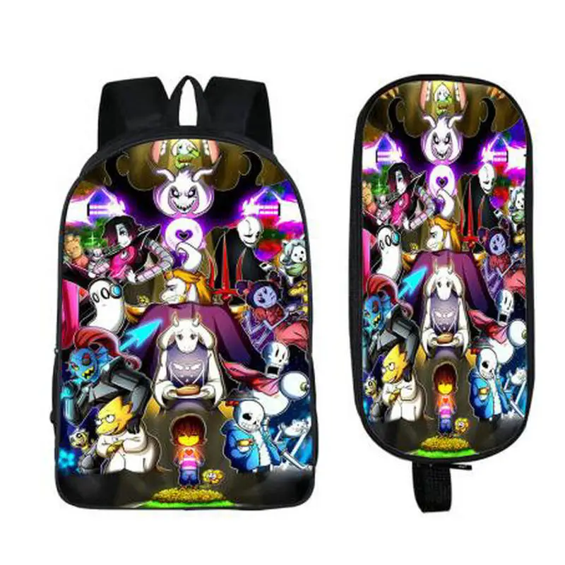 Аниме Undertale рюкзак для подростков девочек мальчиков карандаш держатель Sans детский школьный чехол+ книга Сумка Набор для женщин и мужчин дорожные сумки