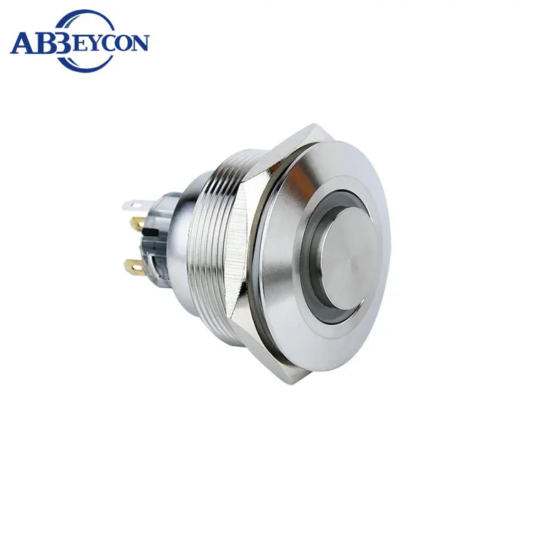 

30mm RGB tricolor LED metal shell motorcycle illuminated push button 1NO1NC high round pin terminal switch stainless steel