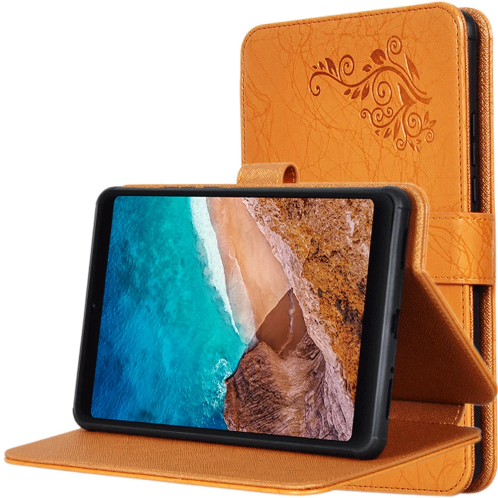 Чехол книжка из искусственной кожи с однотонным принтом и подставкой для Xiaomi Mi Pad
