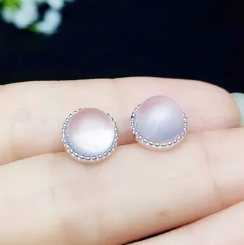 

Natural real rose quratz stud earring 1.8ct*2pcs gemstone Free shipping 925 sterling silver Fine jewelry B8110614