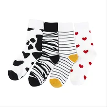 Новые женские носки ins tide, носки черного и белого цвета, полосатые, удобные, дышащие, хлопковые, женские носки без пятки