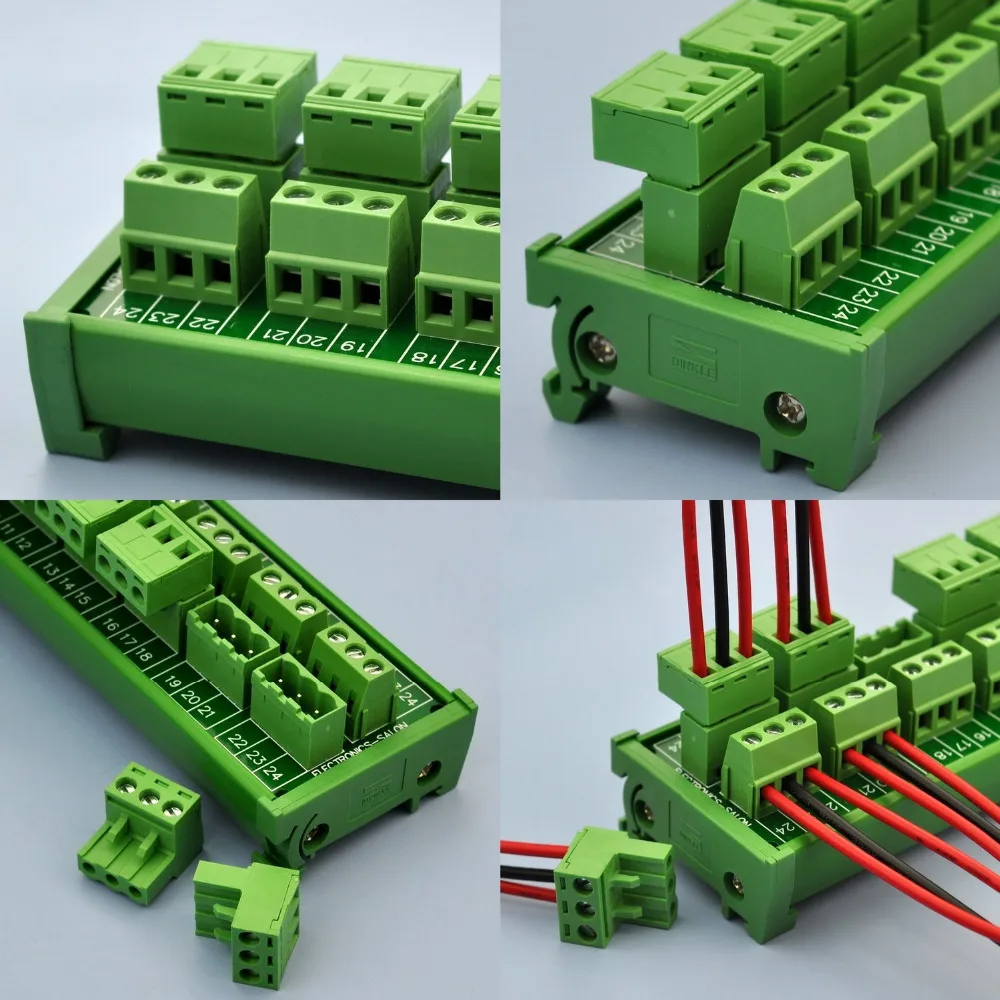 Электроника-салон DIN рейку подключаемый 8x3 Положение 10A/300 V винтовой клеммный блок распределительный модуль.(Верхний провод соединяется
