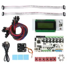 Geeetech Rumba conseil + refroidisseur ventilateur + LCD 2004 contrôleur d’affichage + cavalier ect Rumba contrôle conseil kits pour reprap 3D imprimante